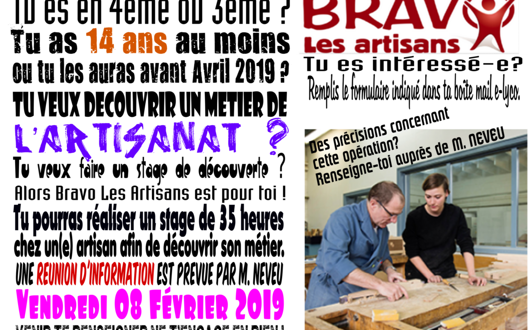 Opération Bravo Les Artisans 2019