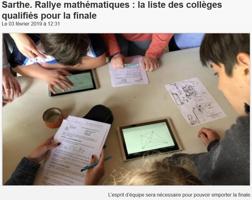 Rallye mathématiques la liste des collèges qualifies pour la finale